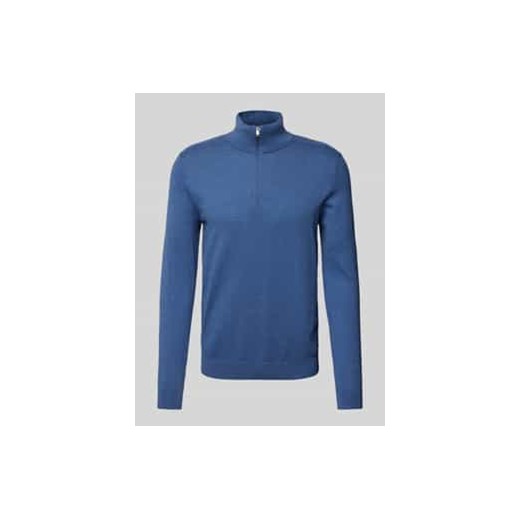 Sweter z dzianiny z prążkowanymi wykończeniami model ‘BERG’ ze sklepu Peek&Cloppenburg  w kategorii Swetry męskie - zdjęcie 177814148