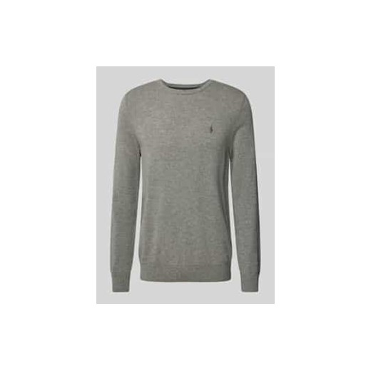 Sweter z dzianiny z wełny lana z okrągłym dekoltem ze sklepu Peek&Cloppenburg  w kategorii Swetry męskie - zdjęcie 177814406
