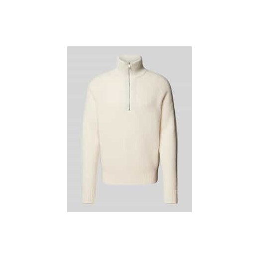 Sweter z dzianiny z detalem z logo model ‘Ebrezzo’ ze sklepu Peek&Cloppenburg  w kategorii Swetry męskie - zdjęcie 177814925