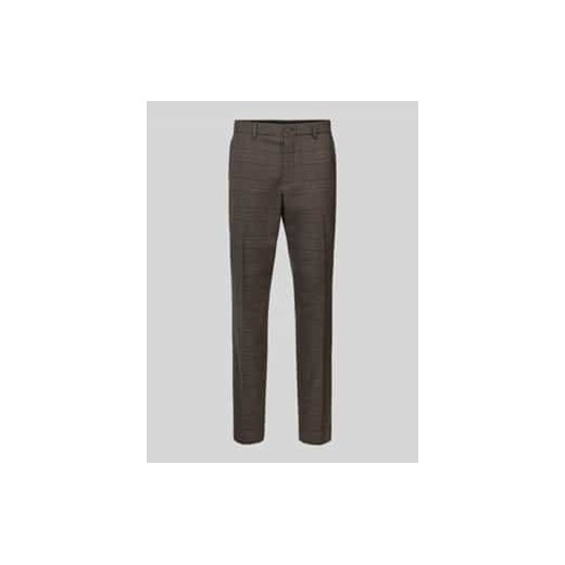 Spodnie do garnituru o kroju slim fit z flaneli ze wzorem w kratę model ‘S.O PURE’ ze sklepu Peek&Cloppenburg  w kategorii Spodnie męskie - zdjęcie 177815098