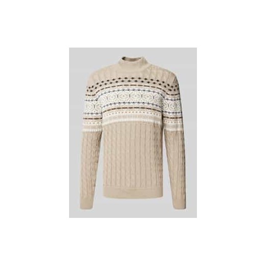 Sweter z dzianiny z golfem ze sklepu Peek&Cloppenburg  w kategorii Swetry męskie - zdjęcie 177816458