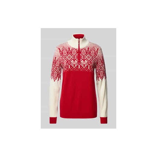 Sweter z norweskim wzorem i kołnierzem zapinanym model ‘Winterland’ ze sklepu Peek&Cloppenburg  w kategorii Swetry damskie - zdjęcie 177816536