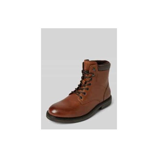 Buty skórzane z detalami z logo ze sklepu Peek&Cloppenburg  w kategorii Buty zimowe męskie - zdjęcie 177816578