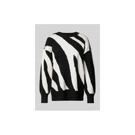 Sweter z dzianiny o kroju regular fit dwukolorowy model ‘NANCY’ ze sklepu Peek&Cloppenburg  w kategorii Swetry damskie - zdjęcie 177816638