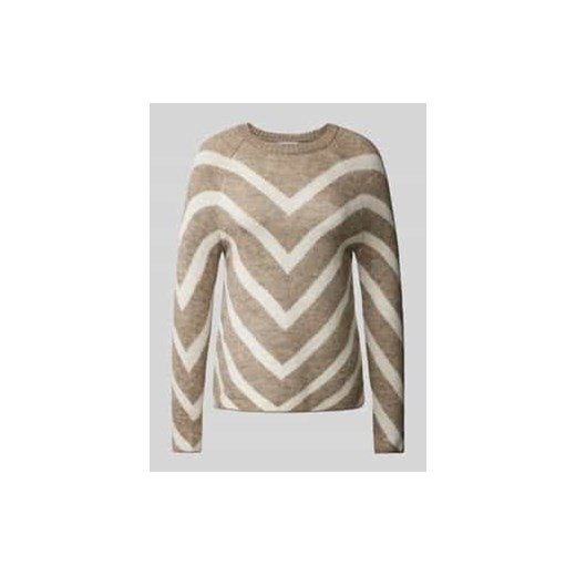 Sweter z dzianiny z okrągłym dekoltem model ‘ELIZA’ ze sklepu Peek&Cloppenburg  w kategorii Swetry damskie - zdjęcie 177816728