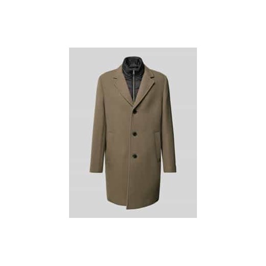 Płaszcz wełniany o kroju regular fit ze wstawką przeciwwiatrową ze sklepu Peek&Cloppenburg  w kategorii Płaszcze męskie - zdjęcie 177816845