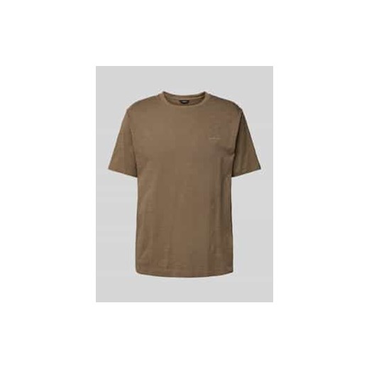 T-shirt z prążkowanym okrągłym dekoltem ze sklepu Peek&Cloppenburg  w kategorii T-shirty męskie - zdjęcie 177817076