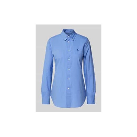 Bluzka koszulowa o kroju slim fit z wyhaftowanym logo ze sklepu Peek&Cloppenburg  w kategorii Koszule damskie - zdjęcie 177817155