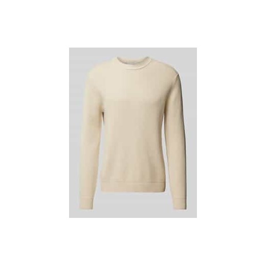 Sweter z dzianiny z prążkowanymi wykończeniami model ‘DANE’ ze sklepu Peek&Cloppenburg  w kategorii Swetry męskie - zdjęcie 177817329