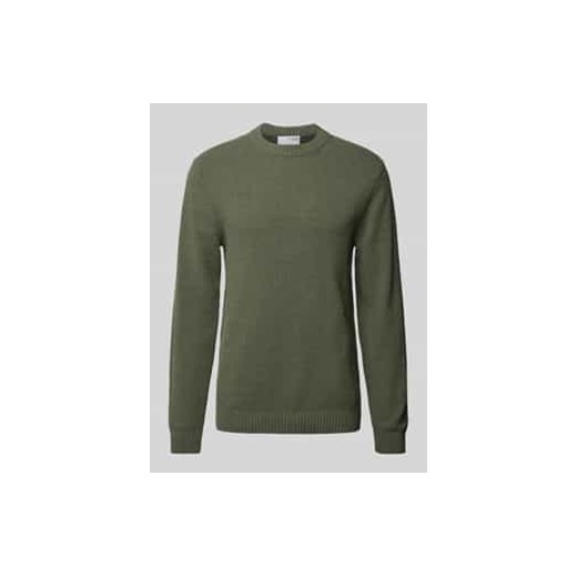 Sweter z dzianiny z prążkowanymi wykończeniami model ‘LOOP’ ze sklepu Peek&Cloppenburg  w kategorii Swetry męskie - zdjęcie 177817559
