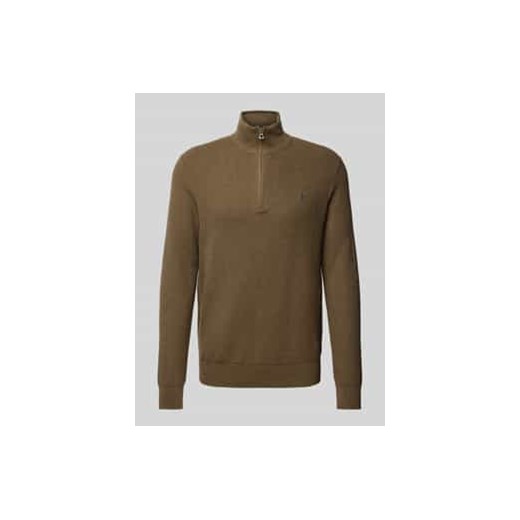 Sweter z dzianiny z wyhaftowanym logo ze sklepu Peek&Cloppenburg  w kategorii Swetry męskie - zdjęcie 177817569