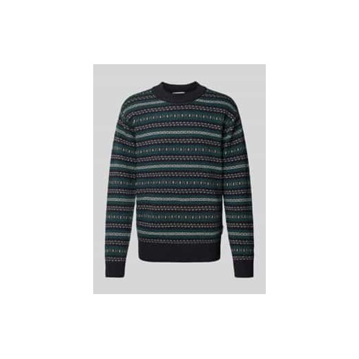 Sweter z dzianiny z prążkowanymi wykończeniami model ‘Klaes’ ze sklepu Peek&Cloppenburg  w kategorii Swetry męskie - zdjęcie 177817625