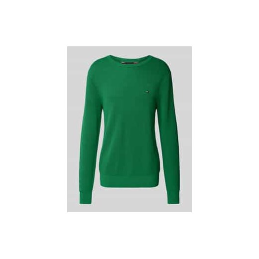 Sweter z dzianiny z wyhaftowanym logo ze sklepu Peek&Cloppenburg  w kategorii Swetry męskie - zdjęcie 177817695