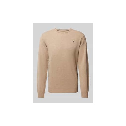 Sweter z dzianiny z wełny z okrągłym dekoltem ze sklepu Peek&Cloppenburg  w kategorii Swetry męskie - zdjęcie 177817769
