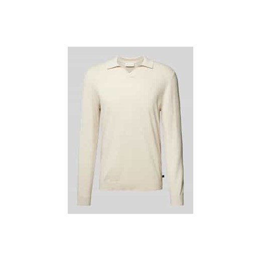 Sweter z mieszanki bawełny i kaszmiru z kołnierzykiem polo ze sklepu Peek&Cloppenburg  w kategorii Swetry męskie - zdjęcie 177817935