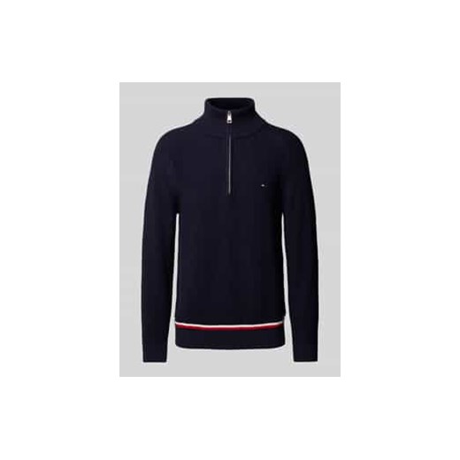 Sweter z dzianiny z wyhaftowanym logo ze sklepu Peek&Cloppenburg  w kategorii Swetry męskie - zdjęcie 177817959