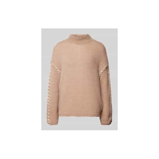 Sweter z dzianiny z prążkowanymi wykończeniami model ‘CHOCA’ ze sklepu Peek&Cloppenburg  w kategorii Swetry damskie - zdjęcie 177818156