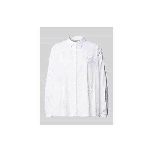 Bluzka koszulowa o kroju regular fit z obszyciem ozdobnymi kamieniami ze sklepu Peek&Cloppenburg  w kategorii Koszule damskie - zdjęcie 177818368