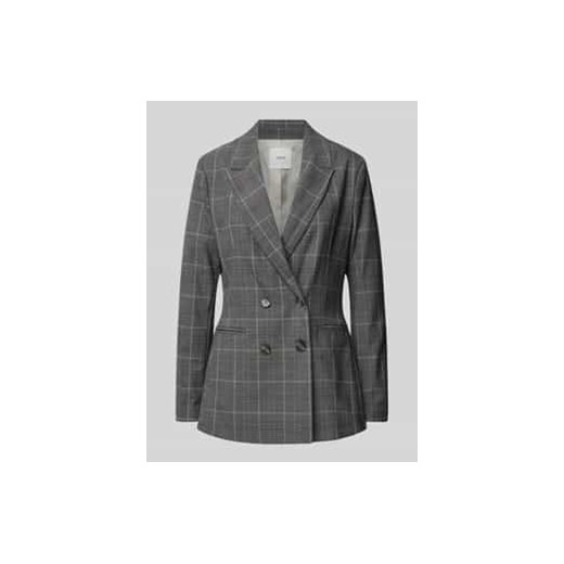 Żakiet o kroju slim fit ze wzorem w kratę i dwurzędową listwą guzikową ze sklepu Peek&Cloppenburg  w kategorii Marynarki damskie - zdjęcie 177818599