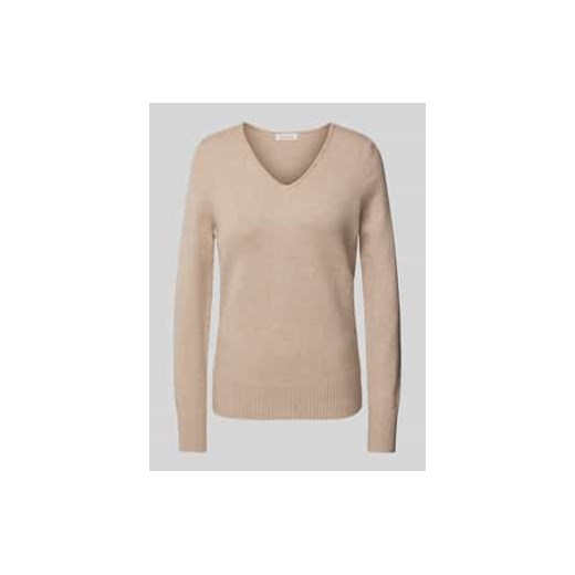 Sweter z dzianiny z prążkowanymi wykończeniami ze sklepu Peek&Cloppenburg  w kategorii Swetry damskie - zdjęcie 177818615