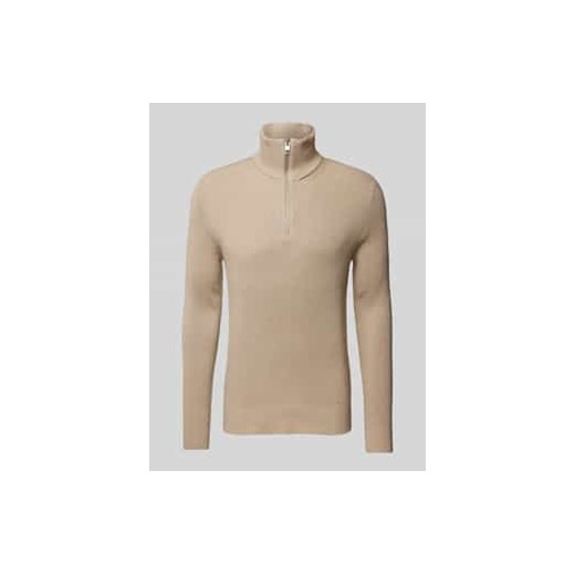 Sweter z dzianiny z kołnierzem model ‘PERFECT’ ze sklepu Peek&Cloppenburg  w kategorii Swetry męskie - zdjęcie 177818725