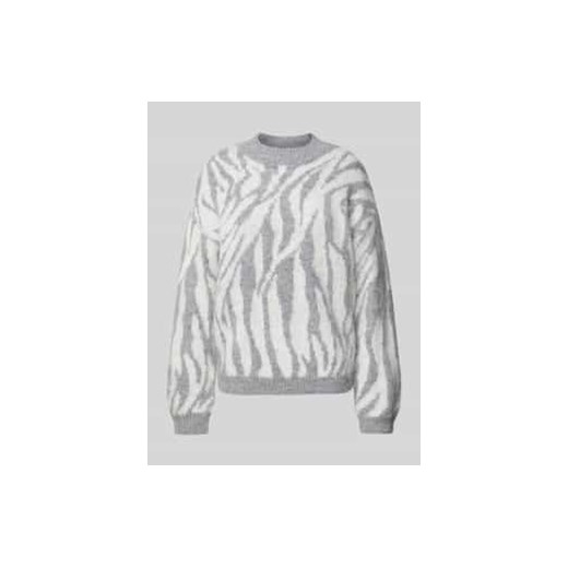 Sweter z dzianiny o kroju comfort fit z dodatkiem wełny ze wzorem na całej powierzchni model ‘NOELA’ ze sklepu Peek&Cloppenburg  w kategorii Swetry damskie - zdjęcie 177818815