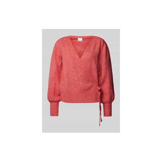 Sweter z dzianiny z wiązanym detalem model ‘HOLENE’ ze sklepu Peek&Cloppenburg  w kategorii Swetry damskie - zdjęcie 177818866