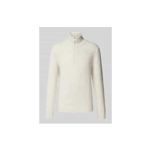 Bluza z kołnierzem o kroju regular fit z cętkowanej przędzy tweedowej ze sklepu Peek&Cloppenburg  w kategorii Bluzy męskie - zdjęcie 177819319