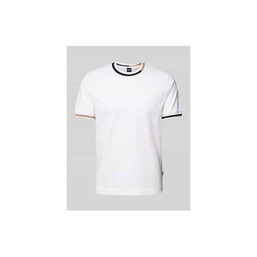 T-shirt z prążkowanymi wykończeniami model ‘Thompson’ ze sklepu Peek&Cloppenburg  w kategorii T-shirty męskie - zdjęcie 177819518