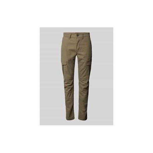 Spodnie cargo o kroju tapered fit z detalem z logo model ‘Skyring’ ze sklepu Peek&Cloppenburg  w kategorii Spodnie męskie - zdjęcie 177819527