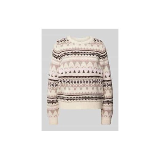 Sweter z dzianiny o kroju regular fit z zimowym wzorem model ‘MONTANA’ ze sklepu Peek&Cloppenburg  w kategorii Swetry damskie - zdjęcie 177819677