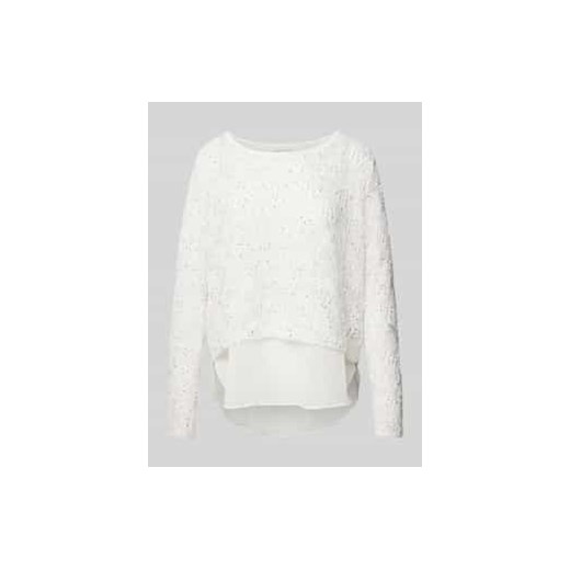 Sweter z dzianiny o kroju regular fit z cekinowym obszyciem ze sklepu Peek&Cloppenburg  w kategorii Swetry damskie - zdjęcie 177819678