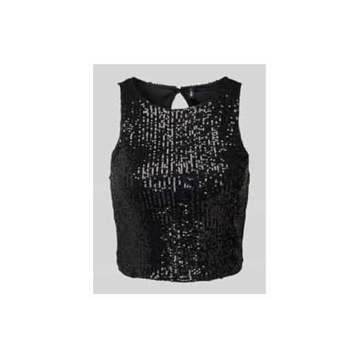 Top krótki o kroju slim fit z cekinami model ‘ANA’ ze sklepu Peek&Cloppenburg  w kategorii Bluzki damskie - zdjęcie 177819697