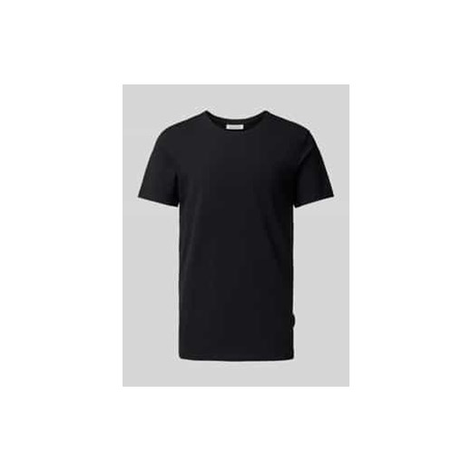 T-shirt z prążkowanym okrągłym dekoltem ze sklepu Peek&Cloppenburg  w kategorii T-shirty męskie - zdjęcie 177820199
