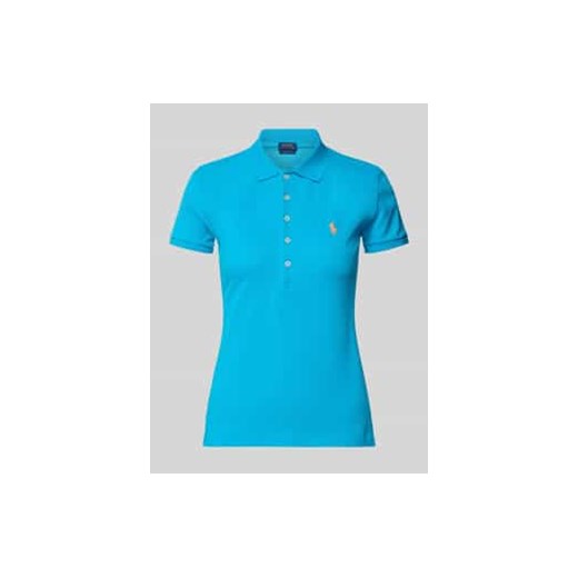 Koszulka polo z czystej bawełny z wyhaftowanym logo model ‘JULIE’ ze sklepu Peek&Cloppenburg  w kategorii Bluzki damskie - zdjęcie 177820269