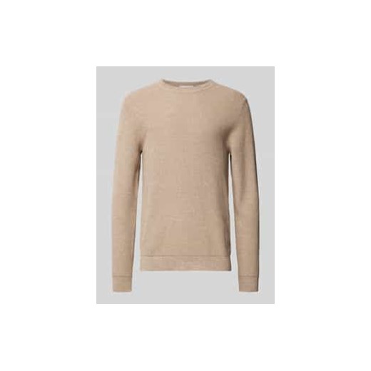 Sweter z dzianiny z fakturowanym wzorem model ‘ROSS’ ze sklepu Peek&Cloppenburg  w kategorii Swetry męskie - zdjęcie 177820376