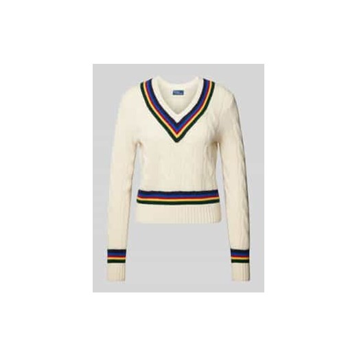Sweter z dzianiny z wzorem warkocza ze sklepu Peek&Cloppenburg  w kategorii Swetry damskie - zdjęcie 177820455