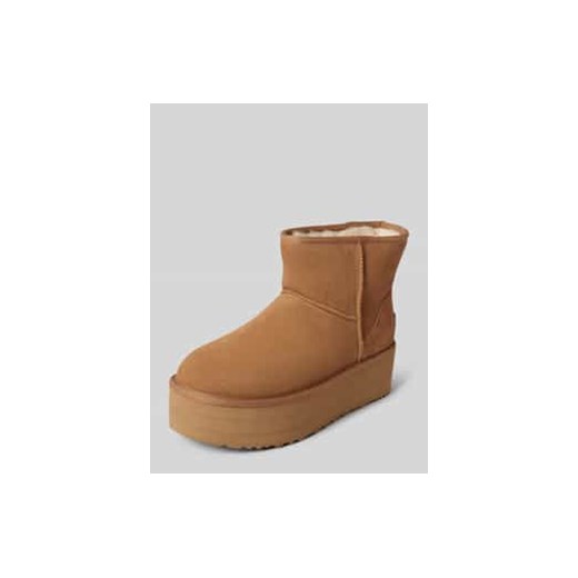 Skórzane buty z podeszwą na platformie ze sklepu Peek&Cloppenburg  w kategorii Śniegowce damskie - zdjęcie 177820495
