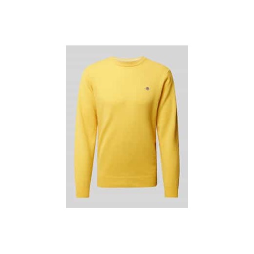 Sweter z dzianiny z wełny z okrągłym dekoltem ze sklepu Peek&Cloppenburg  w kategorii Swetry męskie - zdjęcie 177820728