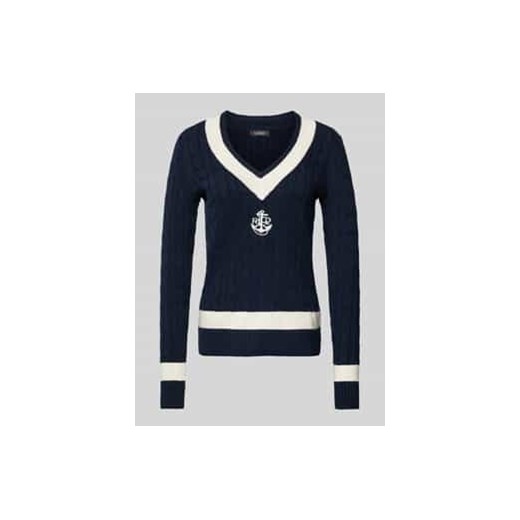 Sweter z dzianiny z prążkowanymi wykończeniami ze sklepu Peek&Cloppenburg  w kategorii Swetry damskie - zdjęcie 177821109