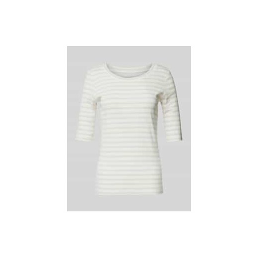 T-shirt z prążkowanym okrągłym dekoltem ze sklepu Peek&Cloppenburg  w kategorii Bluzki damskie - zdjęcie 177821736