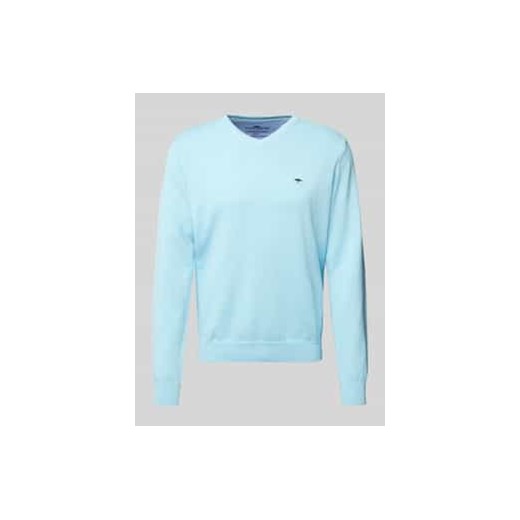 Sweter z dzianiny z wyhaftowanym logo ze sklepu Peek&Cloppenburg  w kategorii Swetry męskie - zdjęcie 177821829