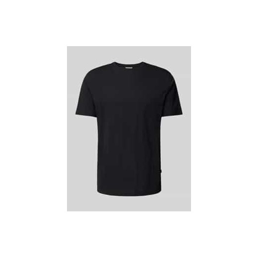 T-shirt z prążkowanym okrągłym dekoltem ze sklepu Peek&Cloppenburg  w kategorii T-shirty męskie - zdjęcie 177821949