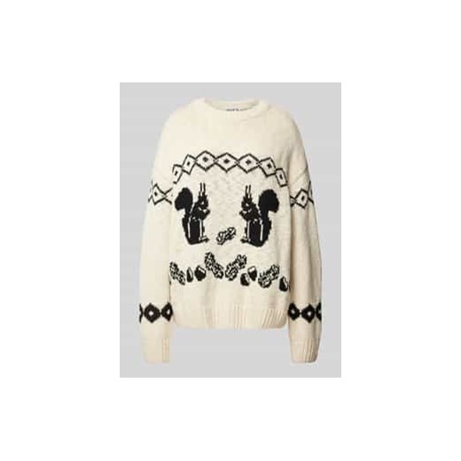 Sweter o kroju oversized z dzianiny z czystej bawełny ze sklepu Peek&Cloppenburg  w kategorii Swetry damskie - zdjęcie 177823179