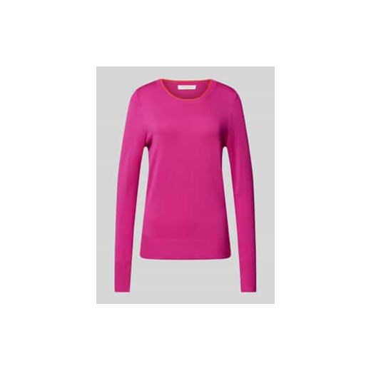 Sweter z dzianiny z okrągłym dekoltem ze sklepu Peek&Cloppenburg  w kategorii Swetry damskie - zdjęcie 177823275