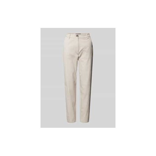 Chinosy o kroju tapered leg z guzikiem z imitacji rogu model ‘CHRISTY’ ze sklepu Peek&Cloppenburg  w kategorii Spodnie damskie - zdjęcie 177823518