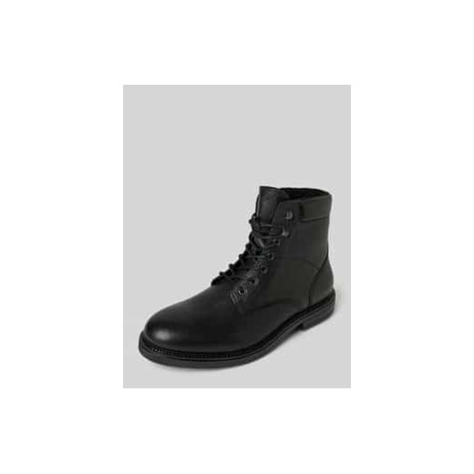 Buty skórzane z detalami z logo ze sklepu Peek&Cloppenburg  w kategorii Buty zimowe męskie - zdjęcie 177823615