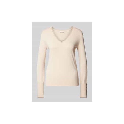 Sweter z dzianiny z dekoltem w serek ze sklepu Peek&Cloppenburg  w kategorii Swetry damskie - zdjęcie 177823689