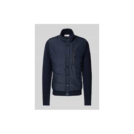 Kurtka pikowana o kroju regular fit z dzianiny z fakturowanym wzorem na rękawach ze sklepu Peek&Cloppenburg  w kategorii Kurtki męskie - zdjęcie 177823696