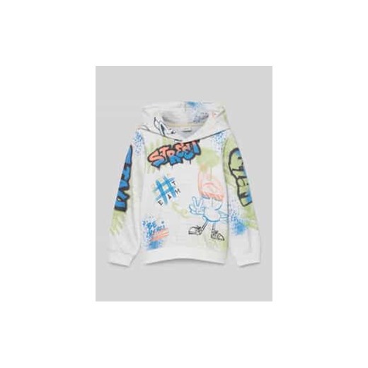 Bluza o kroju regular fit z kapturem i nadrukiem na całej powierzchni ze sklepu Peek&Cloppenburg  w kategorii Bluzy chłopięce - zdjęcie 177824019